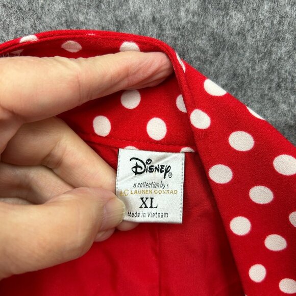 Disney Lauren Conrad Minnie Mouse Bow Shorts Women's Size XL Red Polka Dot - Picture 4 of 12